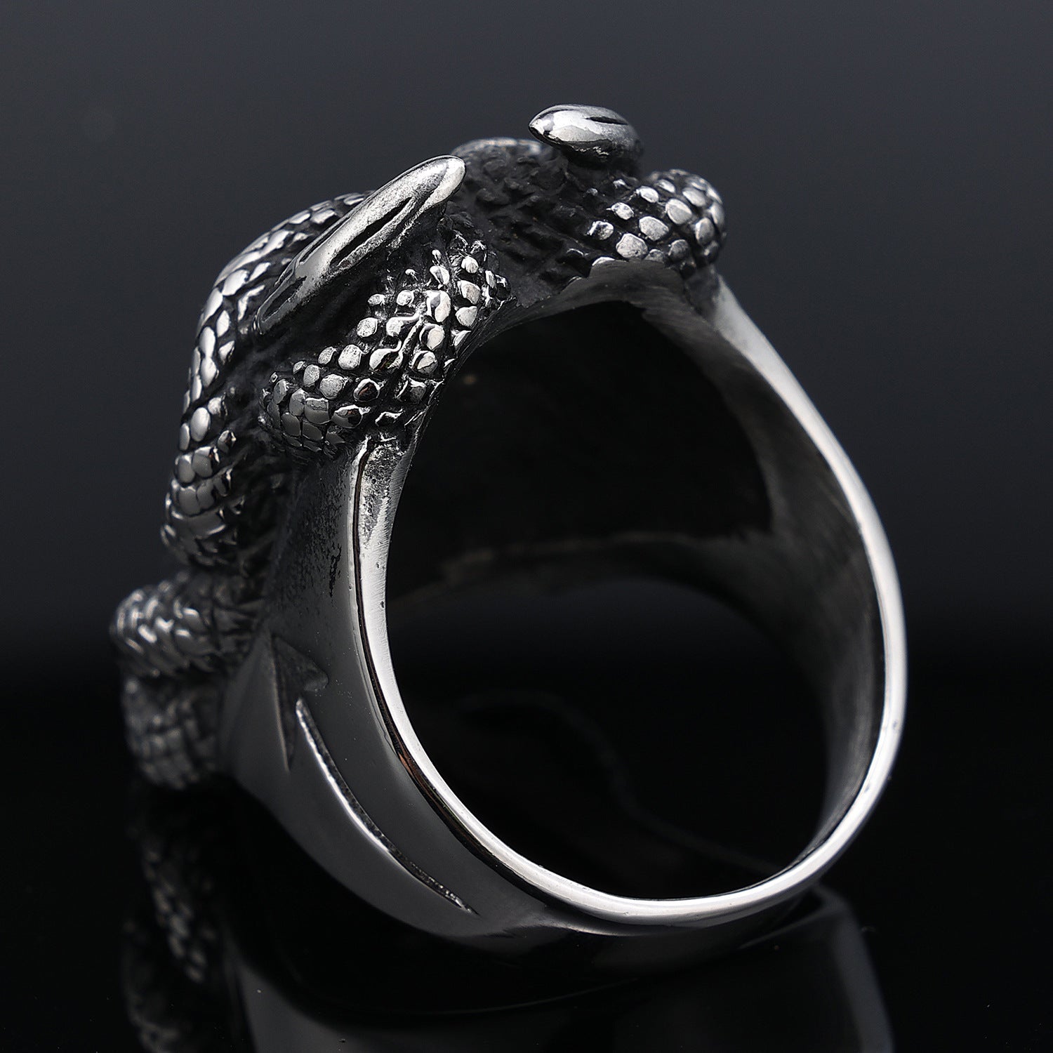 Wholesale Skull Snake Shape Stainless Steel Men's Ring